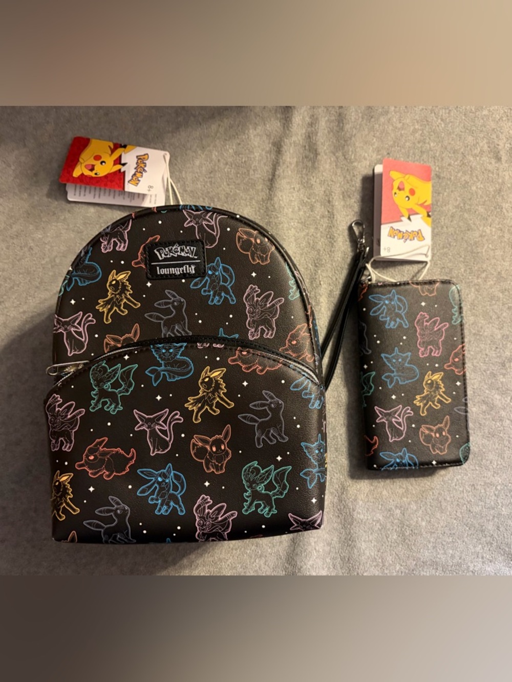 Loungefly Pokemon Evolutions Lunar Mini Backpack and Wallet